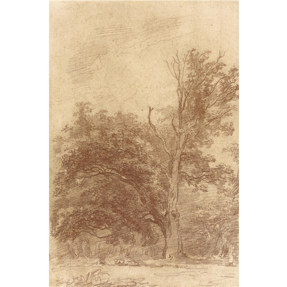 the edge of a wood, with children playing and other figures by Jean-Honoré Fragonard