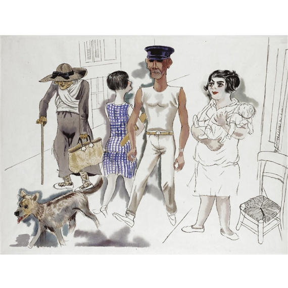 Aus Südfrankreich, Cassis sur Mer by George Grosz, FullFormat:,year,1927