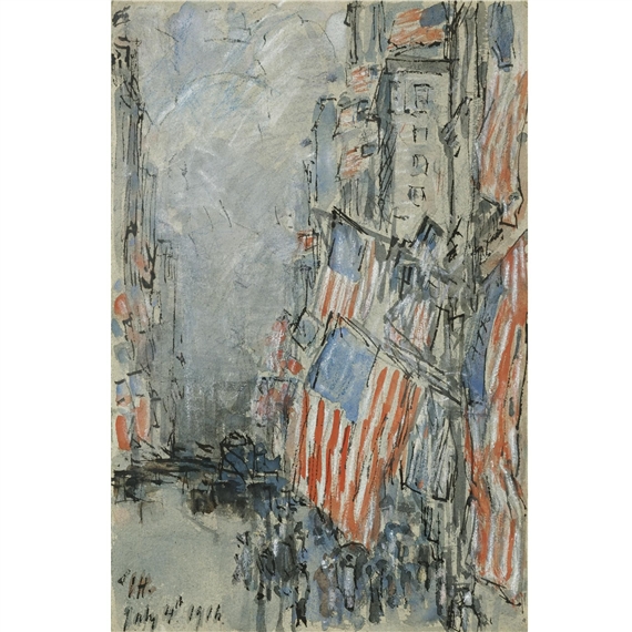 Flag Day, Fifth Avenue, July 4th 1916 by Childe Hassam