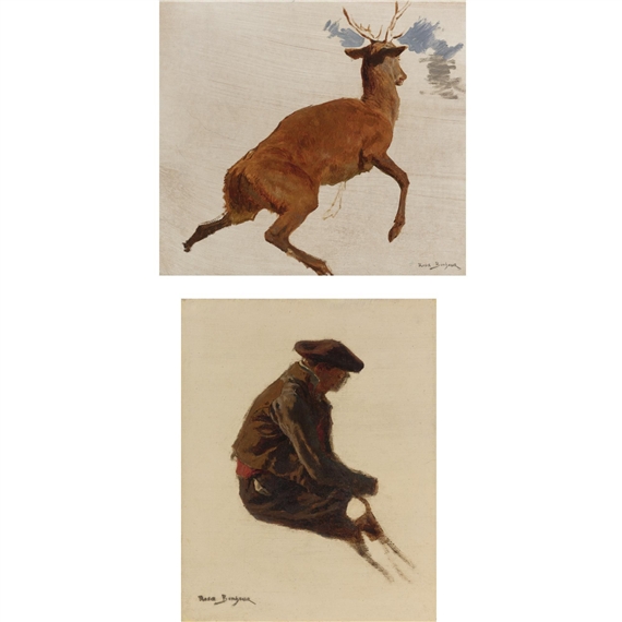 Studies: Stag and a Man (two works)