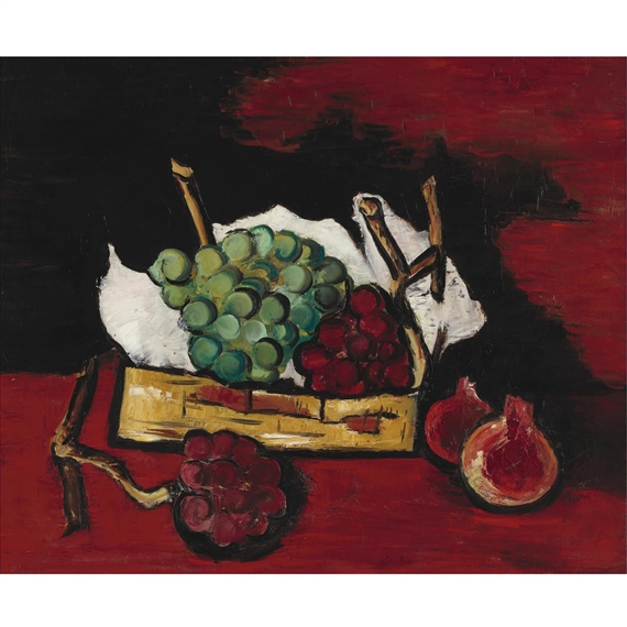 Green and Purple Grapes in Basket by Marsden Hartley, FullFormat:,year,1928