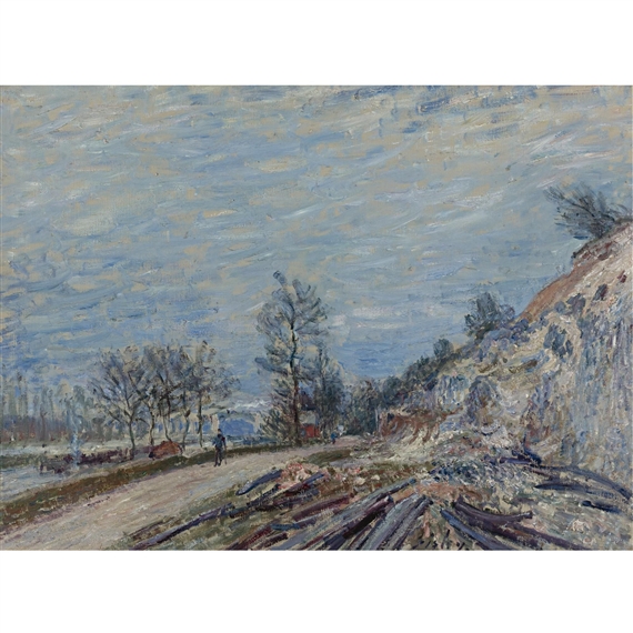 Sur la route de Moret by Alfred Sisley, FullFormat:circa,year,1882
