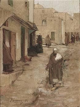 an eastern street scene by John Lavery