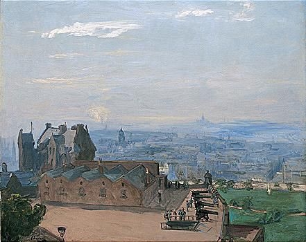 Artwork by John Lavery, edinburgh from mons meg, Made of oil on canvas