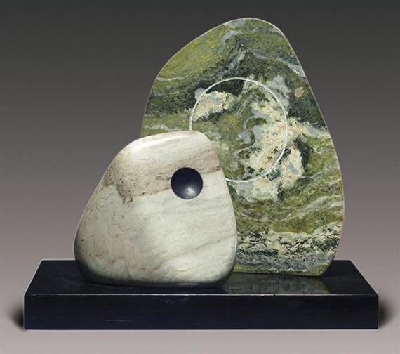 Barbara Hepworth | TWO OPPOSING FORMS (GREY AND GREEN) | MutualArt
