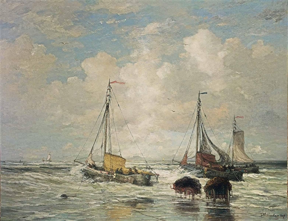 THE DEPARTURE OF THE FISHING FLEET, SCHEVENINGEN