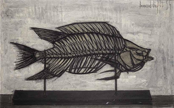 ベルナール・ビュッフェ【Squelette de poisson】 Bernard Buffet | SQUELETTE DE POISSON (1954) | MutualArt