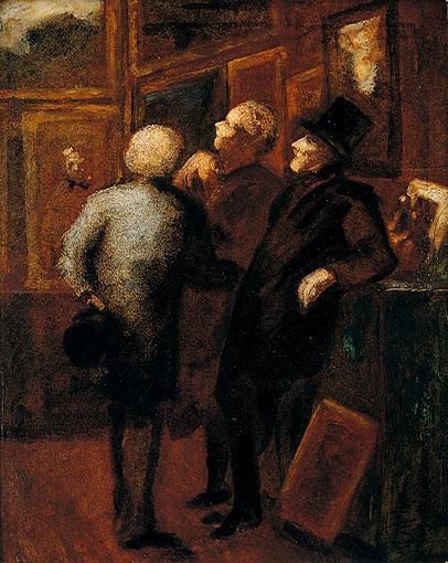 Artwork by Honoré Daumier, LES AMATEURS DE TABLEAUX