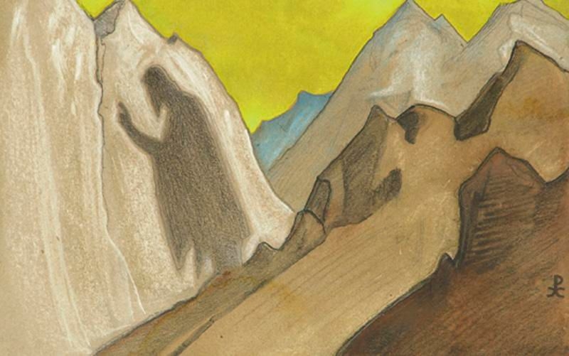 Artwork by Nicholas Roerich, SHADOW OF THE TEACHER, Made of watercolor on paper