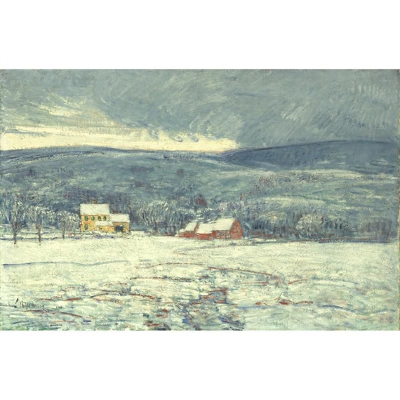 WINTER IN THE CONNECTICUT HILLS by Childe Hassam