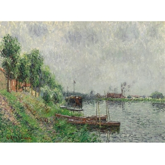 Gustave Loiseau、Bord de riviere Gustave Loiseau | BORD DE RIVIÈRE, OISE (1900) | MutualArt