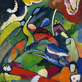 ZWEI REITER UND LIEGENDE GESTALT (TWO RIDERS AND RECLINING FIGURE) - Wassily Kandinsky