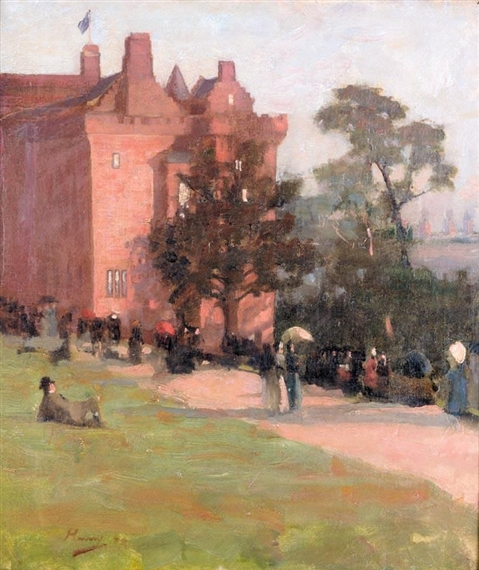 THE BISHOP'S CASTLE AT THE GLASGOW INTERNATIONAL EXHIBITION by John Lavery
