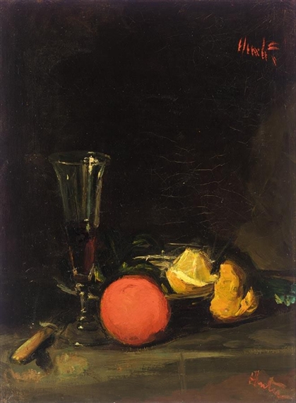 STILL LIFE OF FRUIT AND A WINE GLASS