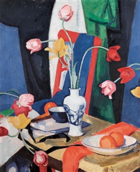 STILL LIFE WITH TULIPS - Samuel John Peploe