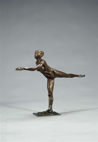 DANSEUSE, ARABESQUE OUVERTE SUR LA JAMBE DROITE, BRAS GAUCHE EN AVANT, DEUXIÈME ÉTUDE