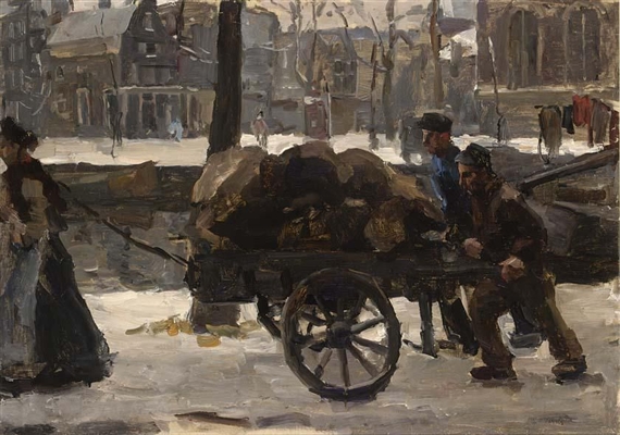 A VIEW OF THE PRINSENGRACHT NEAR THE NOORDERMARKT, AMSTERDAM by Isaac Israëls