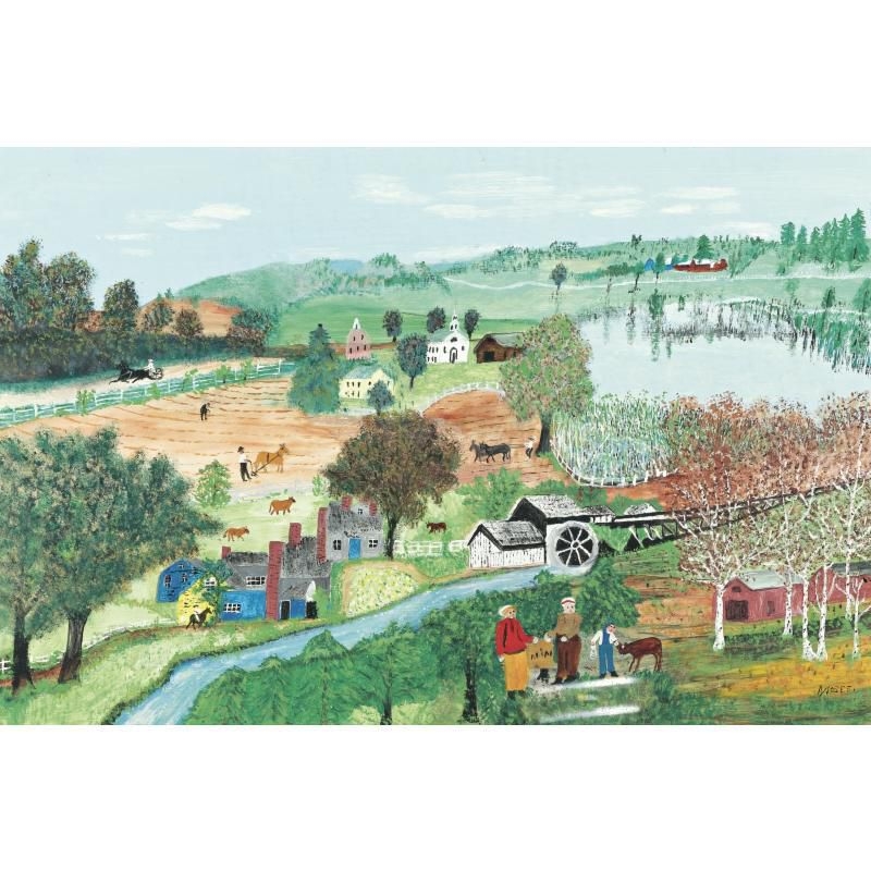 Artwork by Grandma Moses, COME BOSSY, Made of oil on masonite