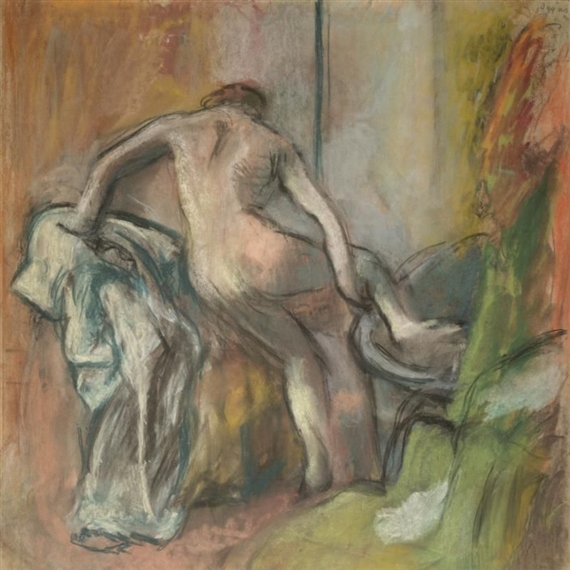 La Sortie du bain by Edgar Degas, FullFormat:circa,year,1900