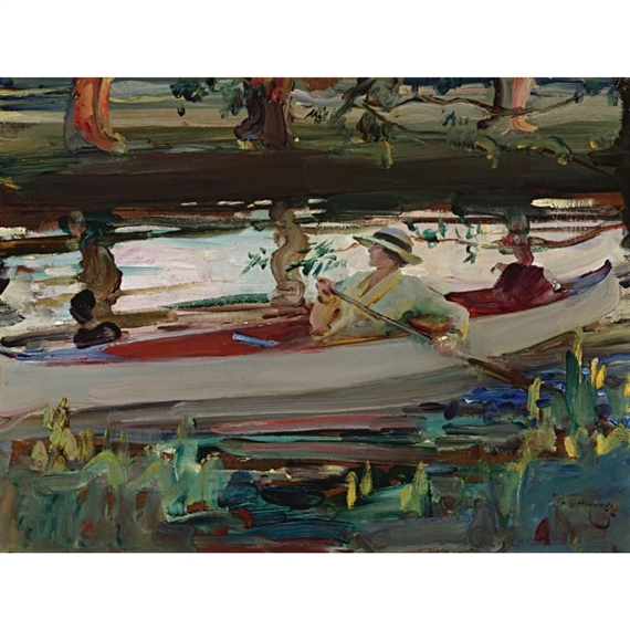 The White Canoe by Sir Alfred James Munnings