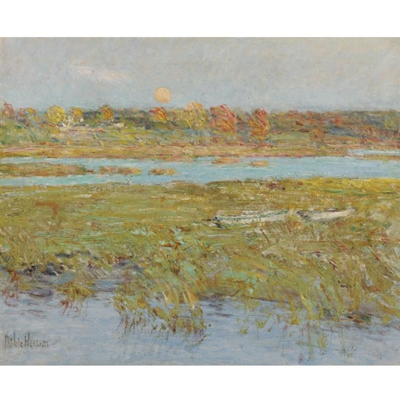 Harvest Moon (Marsh and Meadow) by Childe Hassam, FullFormat:circa,year,1903