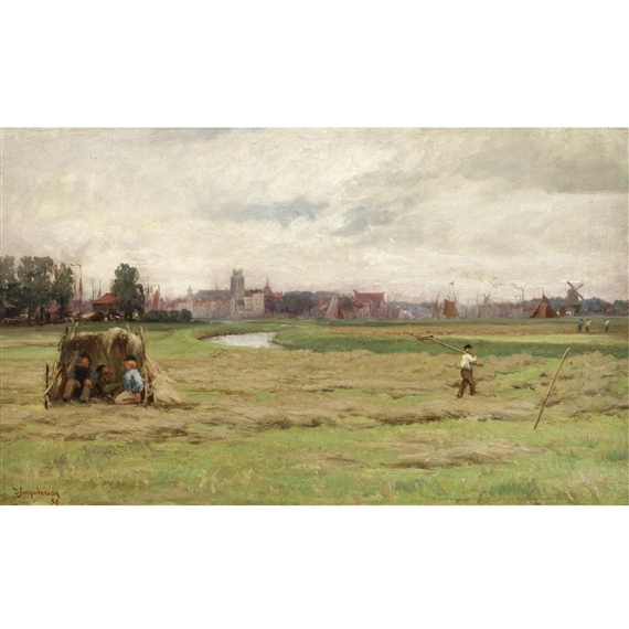 hay scene at dordrecht by David Farquharson
