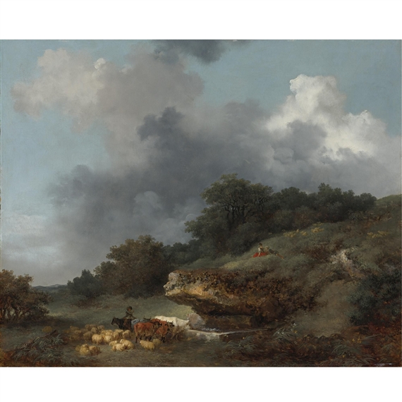 The Watering Place by Jean-Honoré Fragonard