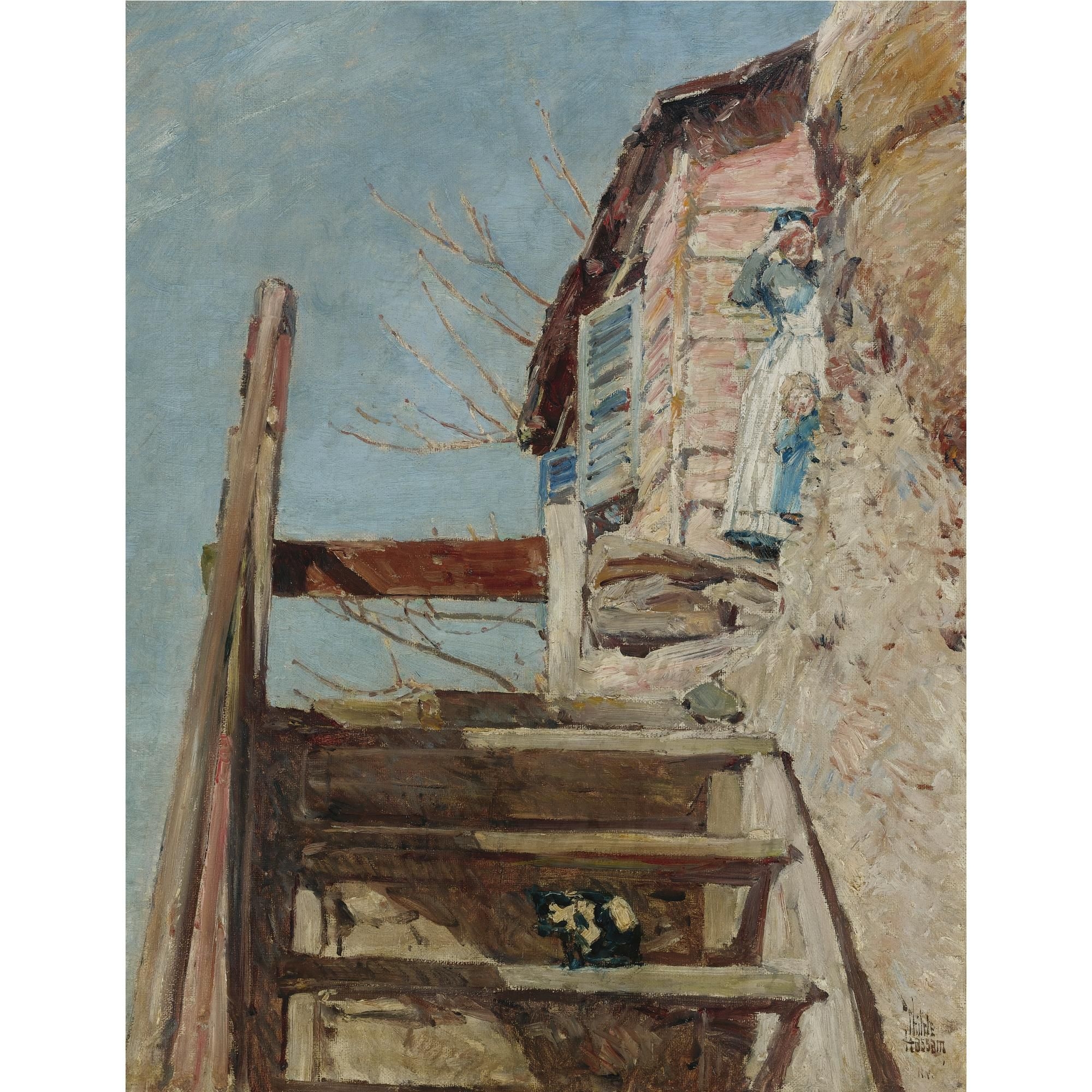 Artwork by Childe Hassam, The Stairs, Made of oil on canvas
