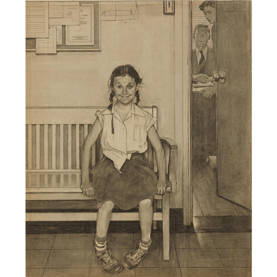 Norman Rockwell Girl with Black Eye (Circa 1953) MutualArt
