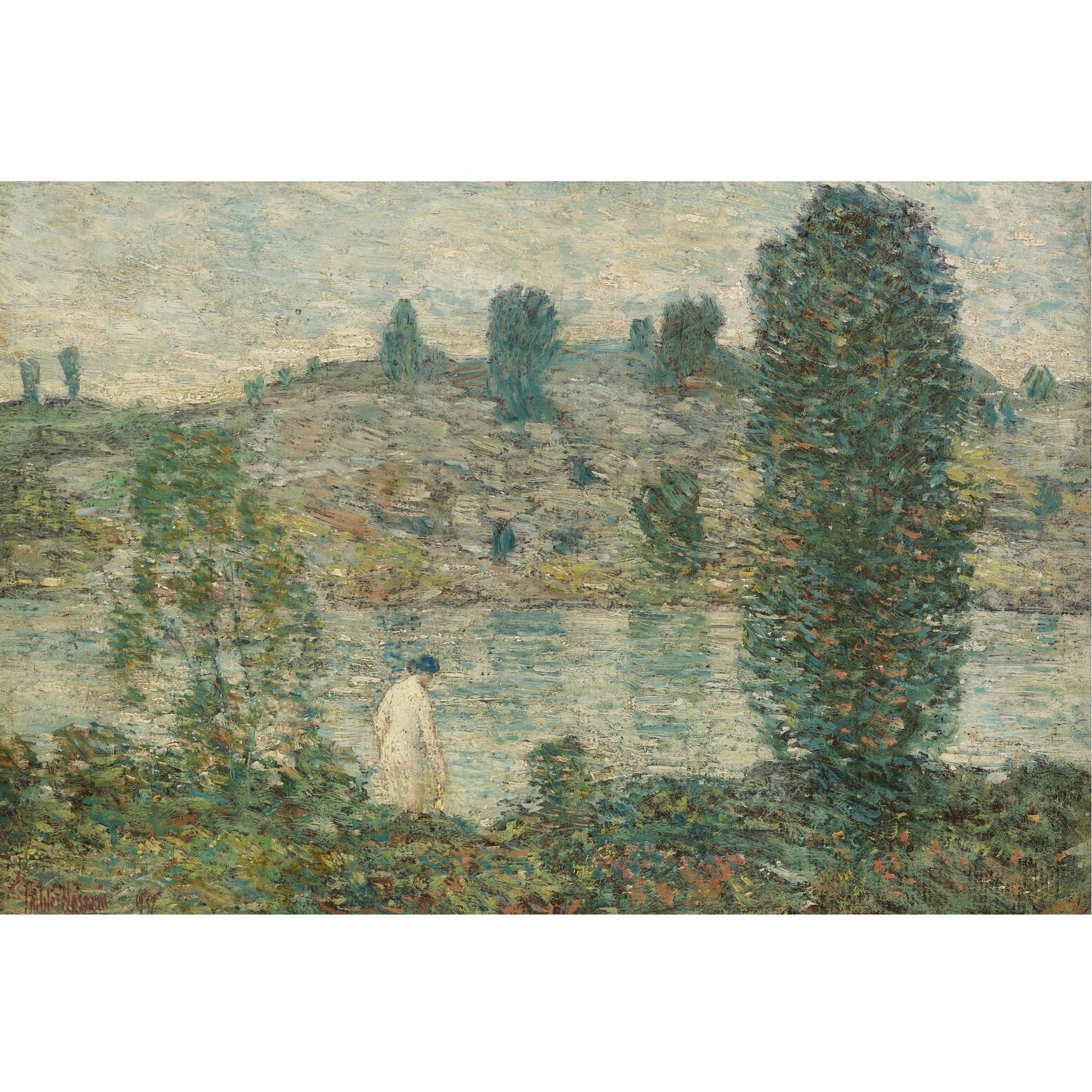 Artwork by Childe Hassam, Summer Afternoon, Made of oil on panel