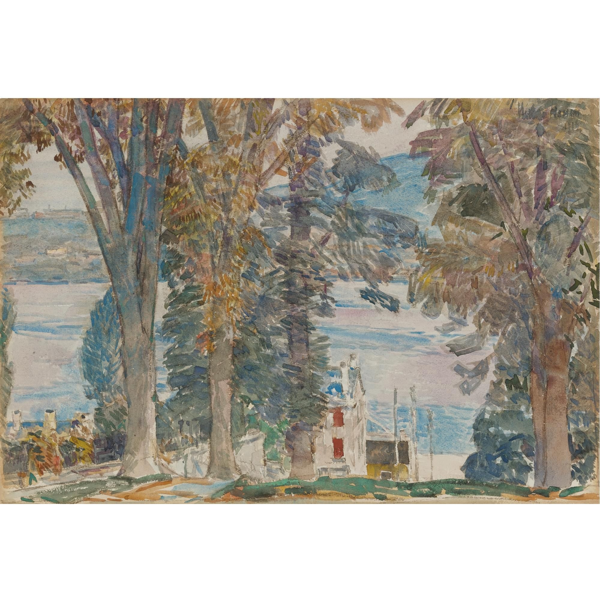 Artwork by Childe Hassam, Newburgh, New York, Made of watercolor on paper