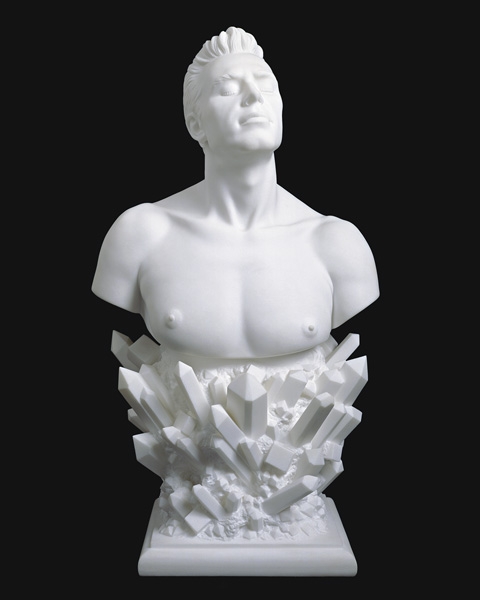 Artwork by Jeff Koons, Self-Portrait, Made of Marble.