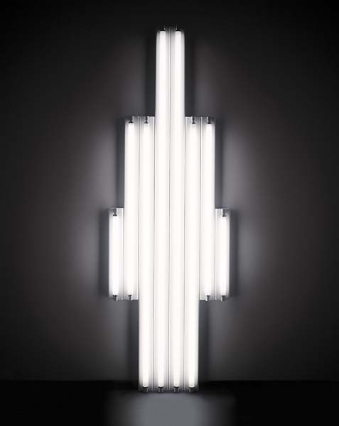 Artwork by Dan Flavin, untitled, monument for V. Tatlin, Made of Cool white fluorescent light.