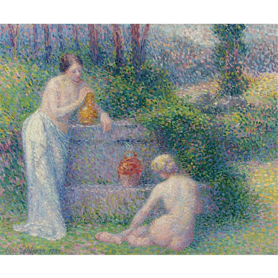 HIPPOLYTE PETITJEAN、FEMME NUE DEPOUT Attributed To Hippolyte Petitjean (1854-1929) French