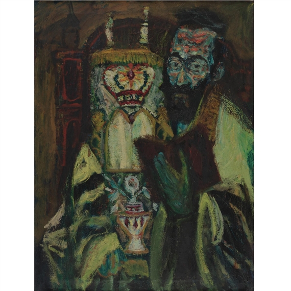 Rabbi with Torah by Hyman Bloom, FullFormat:circa,year,1940