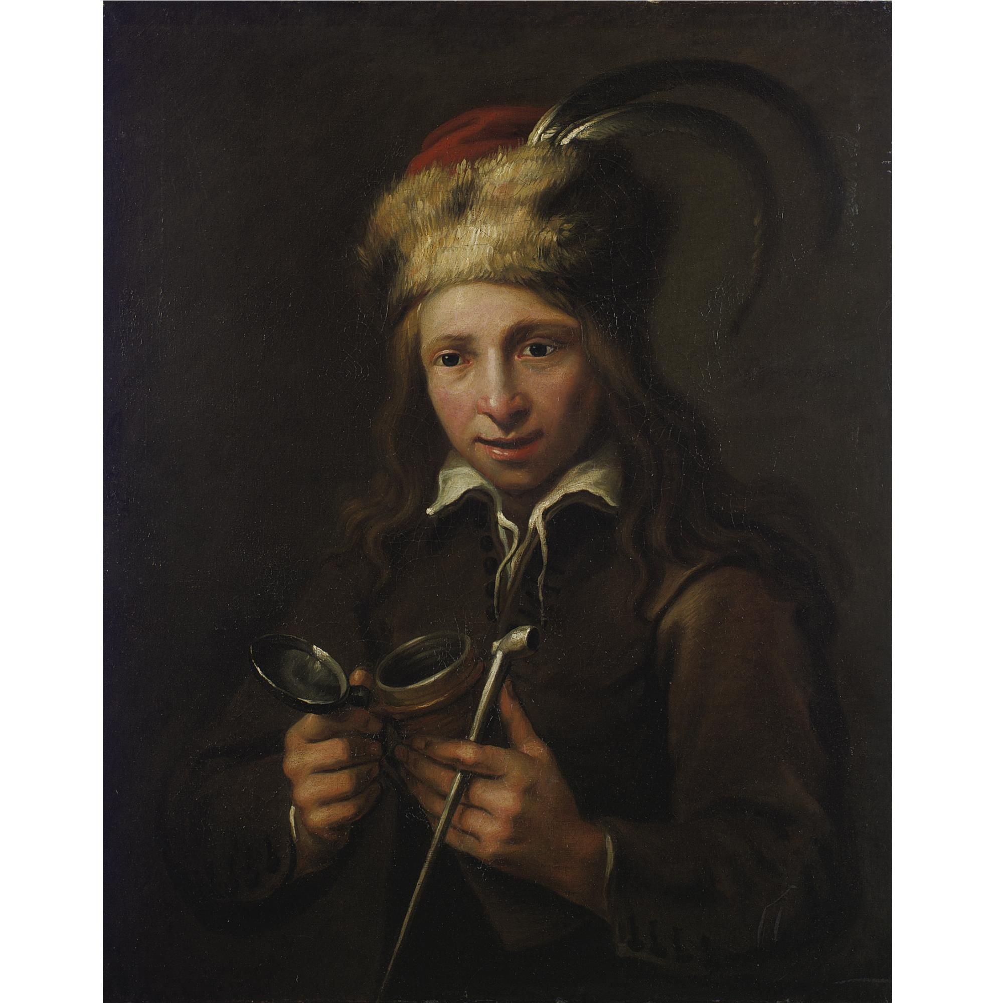 Artwork by Jacob van Oost, Portrait of a Boy with a Pipe, Made of oil on canvas, unframed