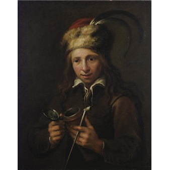 Portrait of a Boy with a Pipe - Jacob van Oost