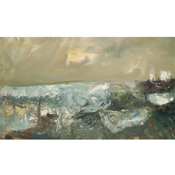 the tod ness lighthouse, catterline by Joan Kathleen Hardy Eardley