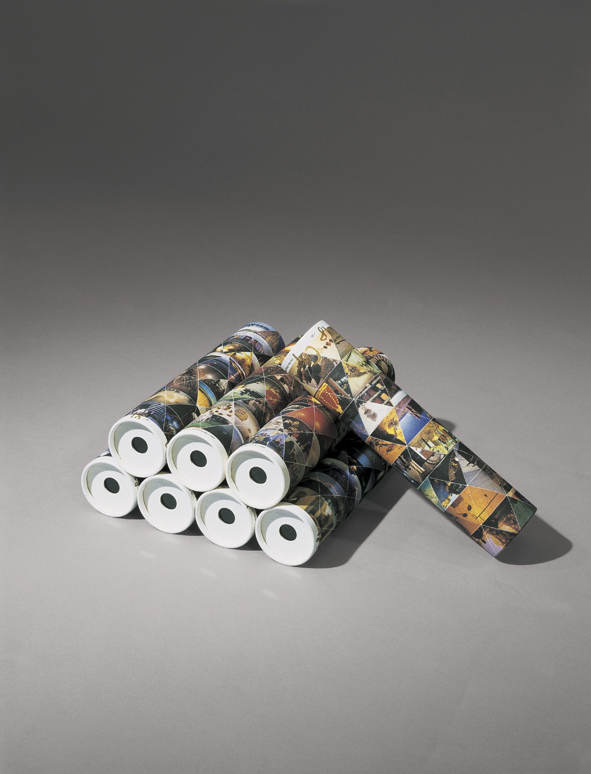 Artwork by Cai Guo Qiang, Kaleidoscope (A Set of Eight and wood box)