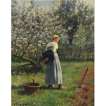 In the Orchard - Daniel Ridgway Knight