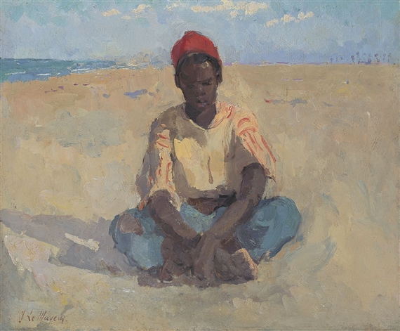 Le Petit Pêcheur by Adrien Jean Le Mayeur de Merprés