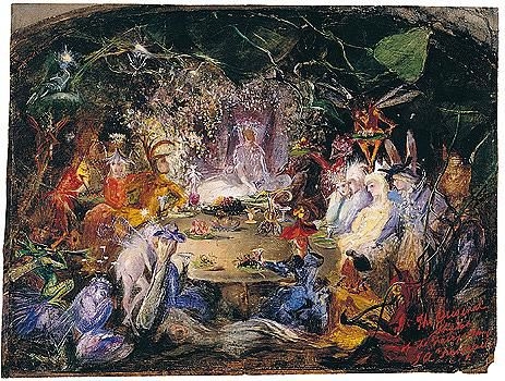 Sketch For 'The Fairies Banquet' (Recto); by John Anster Fitzgerald