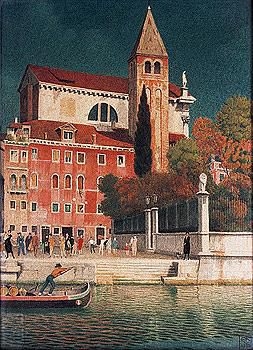 Artwork by Joseph Edward Southall, san vitale, venice, Made of watercolour over pencil