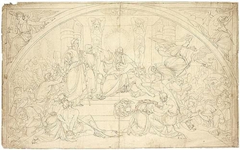 design for a lunette: moses imploring pharoah to set the children of israel free - Johann Friedrich Overbeck