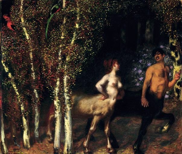 Artwork by Franz von Stuck, IM ZAUBERWALD (THE ENCHANTED FOREST), Made of oil on canvas
