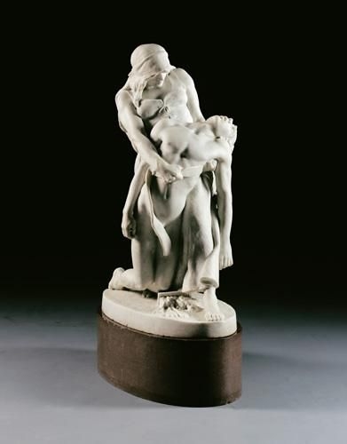 A BARBARIAN WOMAN CARRIES HER SLAIN SON FROM THE BATTLEFIELD (`THE BARBARIAN GROUP') by Stephan Abel Sinding