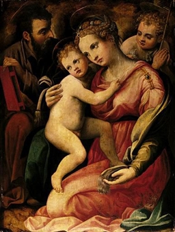 THE HOLY FAMILY WITH THE INFANT SAINT JOHN THE BAPTIST - Ridolfo Ghirlandaio