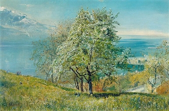 THE LAKE OF GENEVA, FROM THE NORTH - John William Inchbold