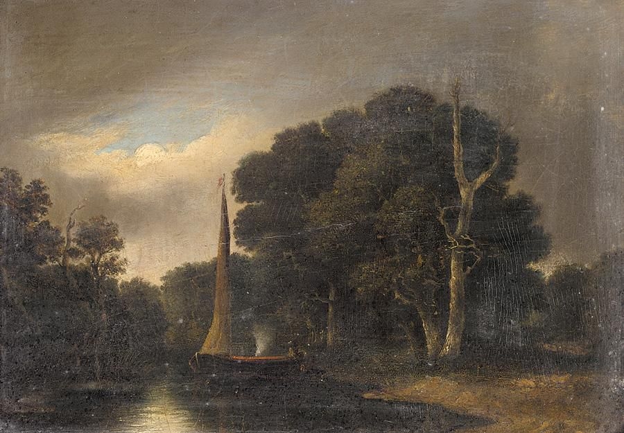 Artwork by John Berney Crome, inscribed on the reverse, oil on panel