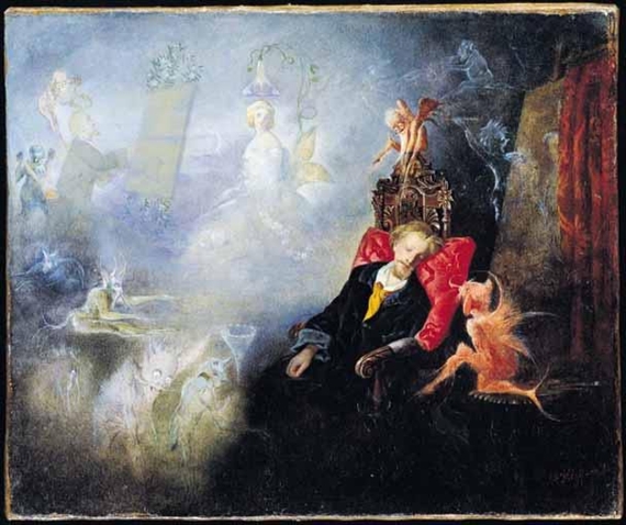 THE ARTIST'S DREAM by John Anster Fitzgerald, 1857